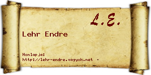 Lehr Endre névjegykártya